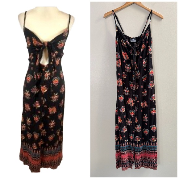 Angie Boho Cottagecore Cami Strappy Maxi Dress Festival Summer Vacation - Picture 1 of 11